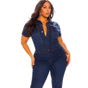 Denim flare jumpsuit size XL
